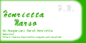 henrietta marso business card